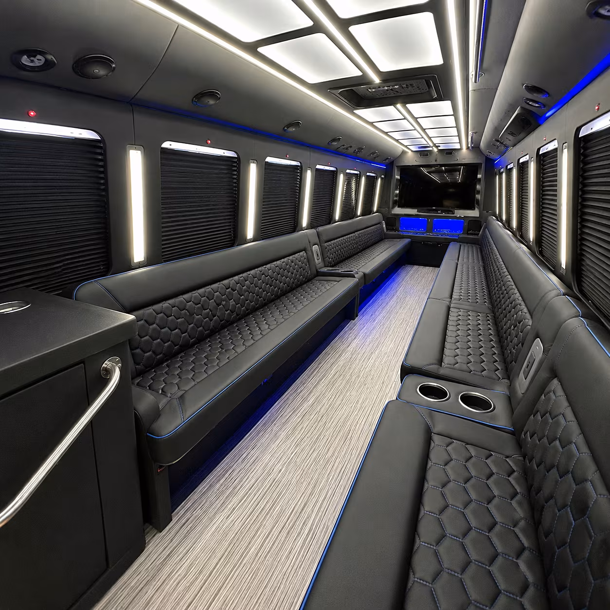Lexington Bachelor & Bachelorette Transportation party bus interior