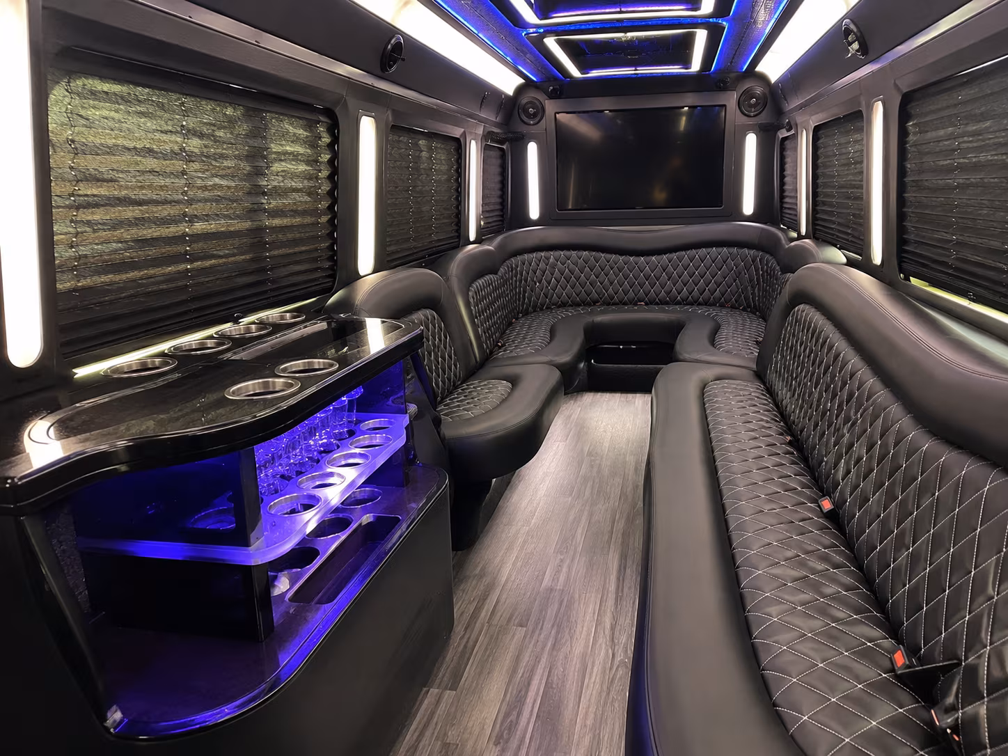 Lexington Bachelor & Bachelorette Transportation party bus interior
