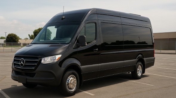 Exterior of Charter Bus Company Cincinnati's 14 Passenger Sprinter Limousine in Cincinnati