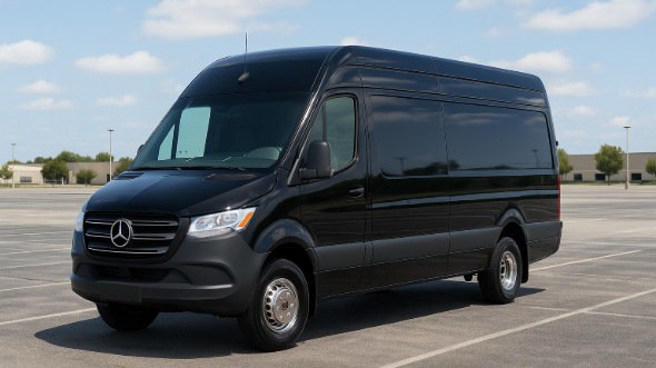Exterior of Charter Bus Company Greenville's 14 Passenger Sprinter Limousine in Greenville