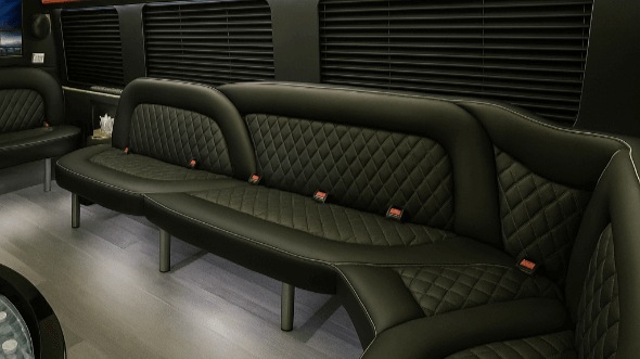 Interior of Charter Bus Company Greenville's 15 Passenger Party Bus in Greenville