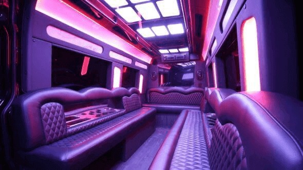 Interior of Charter Bus Company Cincinnati's 18 Passenger Party Bus in Cincinnati
