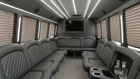 Interior of Charter Bus Company Chattanooga's 20 Passenger Party Bus in Chattanooga