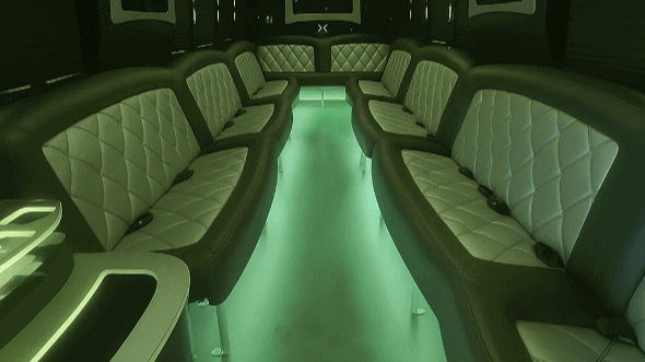 Interior of Charter Bus Company Cincinnati's 25 Passenger Party Bus in Cincinnati