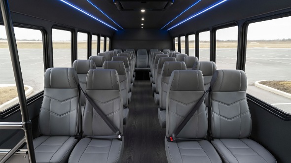 Interior of Charter Bus Company Lexington's 28 Passenger Minibus in Lexington