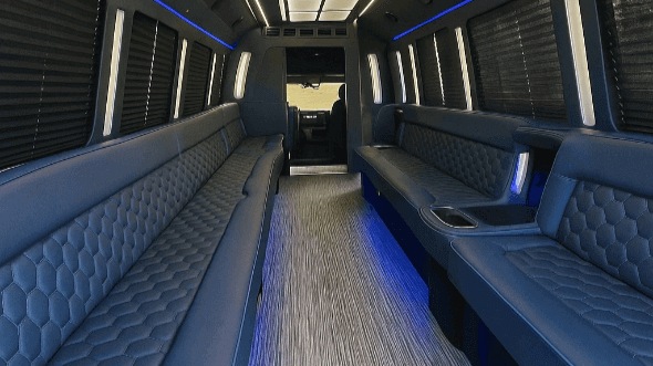 Interior of Charter Bus Company Columbus's 28 Passenger Party Bus in Columbus
