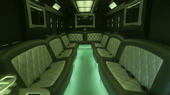 Interior of Charter Bus Company Chattanooga's 30 Passenger Party Bus in Chattanooga