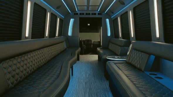 Interior of Charter Bus Company Bowling Green's 40 Passenger Party Bus in Bowling Green