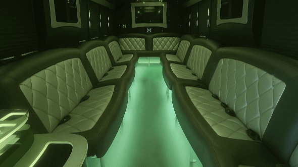 Interior of Charter Bus Company Indianapolis's 40 Passenger Party Bus in Indianapolis