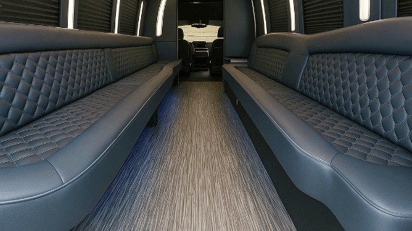 Interior of Charter Bus Company Louisville's 40 Passenger Party Bus in Louisville
