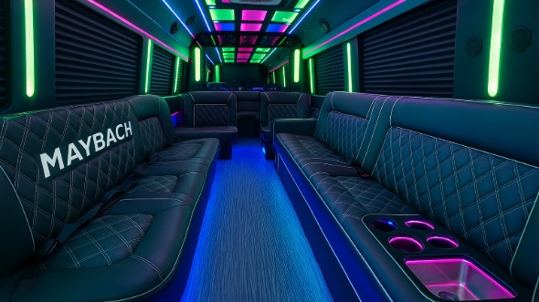 Interior of Charter Bus Company Louisville's 50 Passenger Party Bus in Louisville