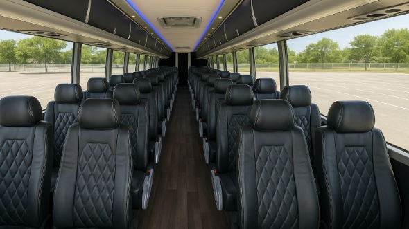 Interior of Charter Bus Company Lexington's 54 Passenger Charter Bus in Lexington