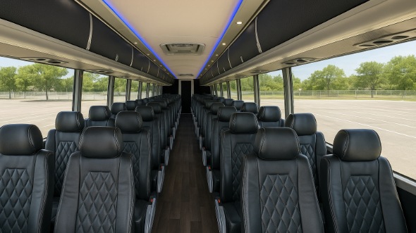 Interior of Charter Bus Company Lexington's 55 Passenger Charter Bus in Lexington