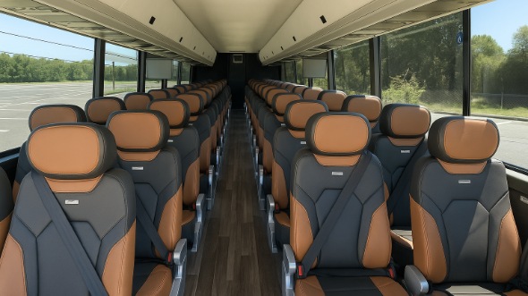 Interior of Charter Bus Company Lexington's 56 Passenger Charter Bus in Lexington