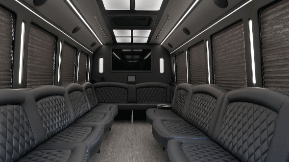 lexington 20 passenger party bus interior