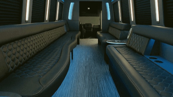 lexington 28 passenger party bus interior