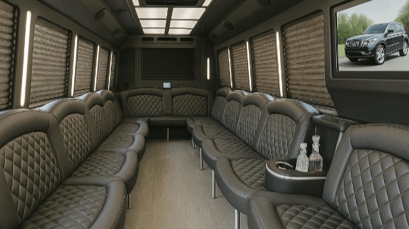 lexington 40 passenger party bus inside