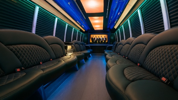 lexington 50 passenger party bus interior